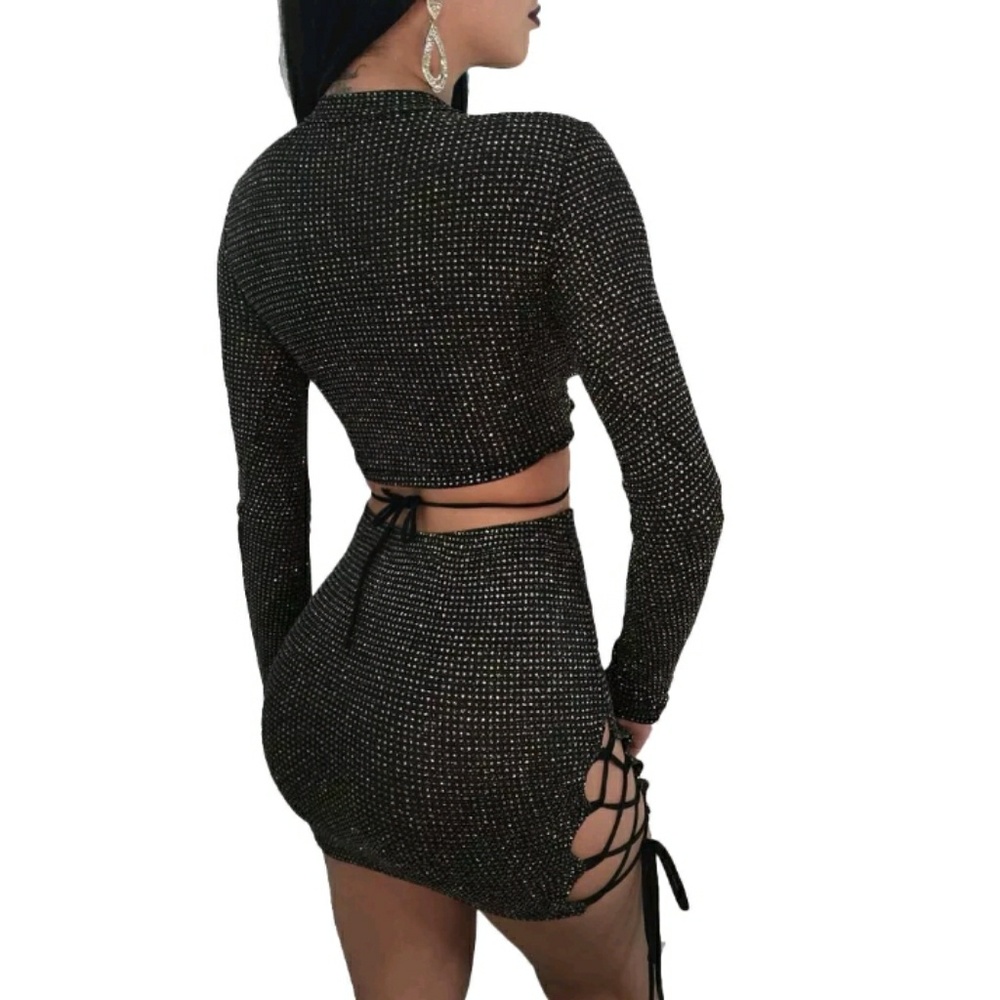 Two piece lace up bodycon - Picture 3 of 8